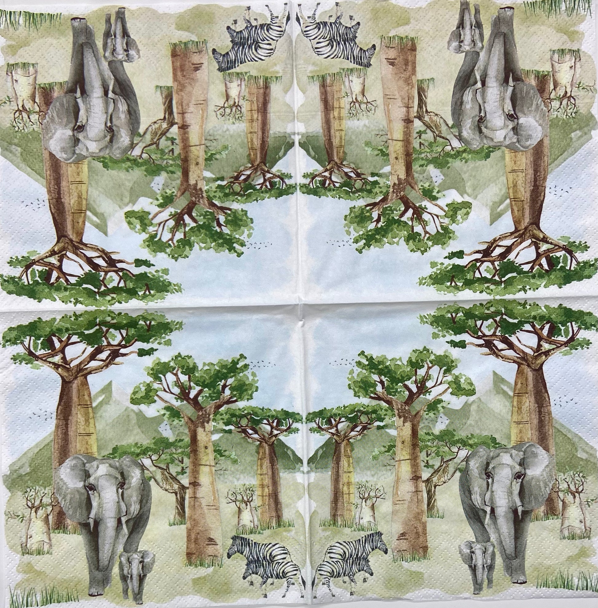 Decoupage Napkins 6.5" (2pcs)- Baobab Scenery