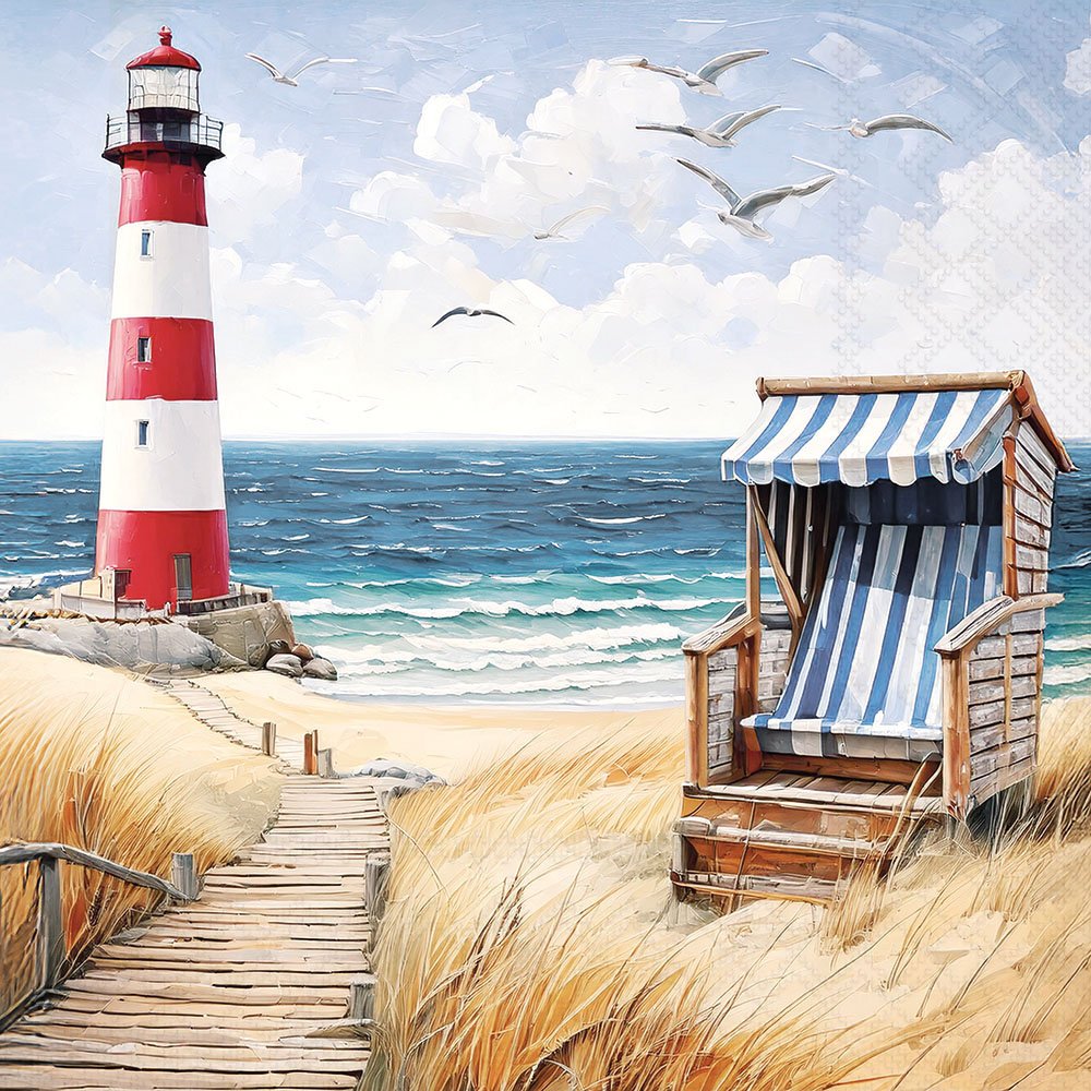 Decoupage Napkins 6.5" (2pcs)- Beach Walk