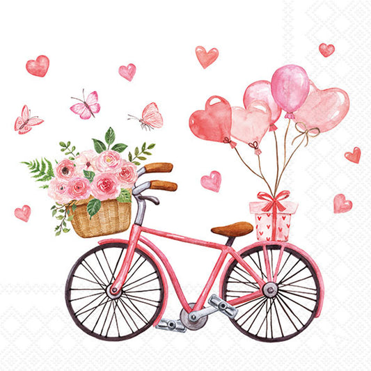 Decoupage Napkins 6.5" (2pcs)- Bike of Love