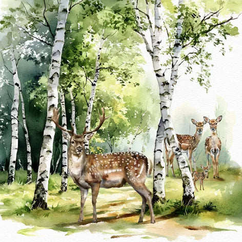 Decoupage Napkins 6.5" (2pcs)- Birch Forest