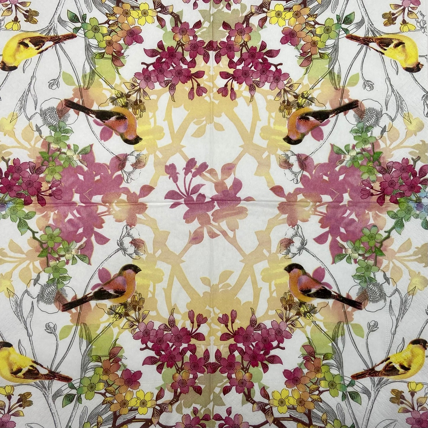 Decoupage Napkins 6.5"  (2pcs)- Birds in Spring