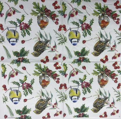 Decoupage Napkins 6.5"  (2pcs)- Birds in Winter