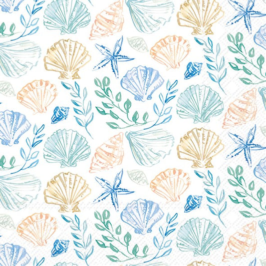 Decoupage Napkins 6.5" (2pcs)- Blue Shells