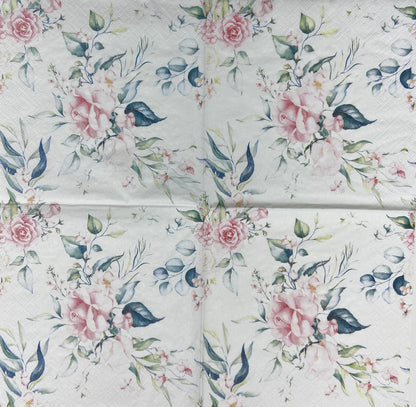 Decoupage Napkins 6.5" (2pcs)- Blush PINK Bouquet