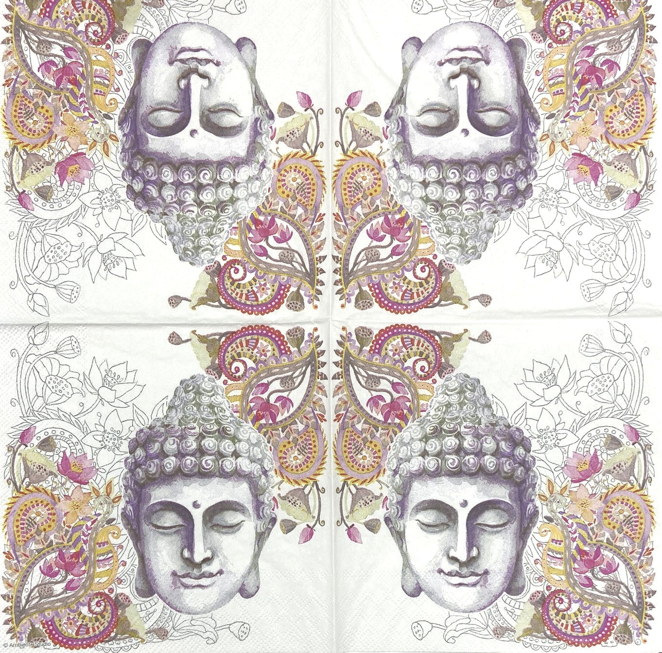 Decoupage Napkins 6.5" (2pcs)- Buddha Head