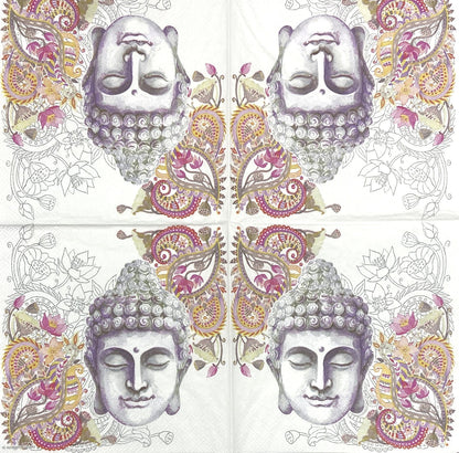 Decoupage Napkins 6.5" (2pcs)- Buddha Head