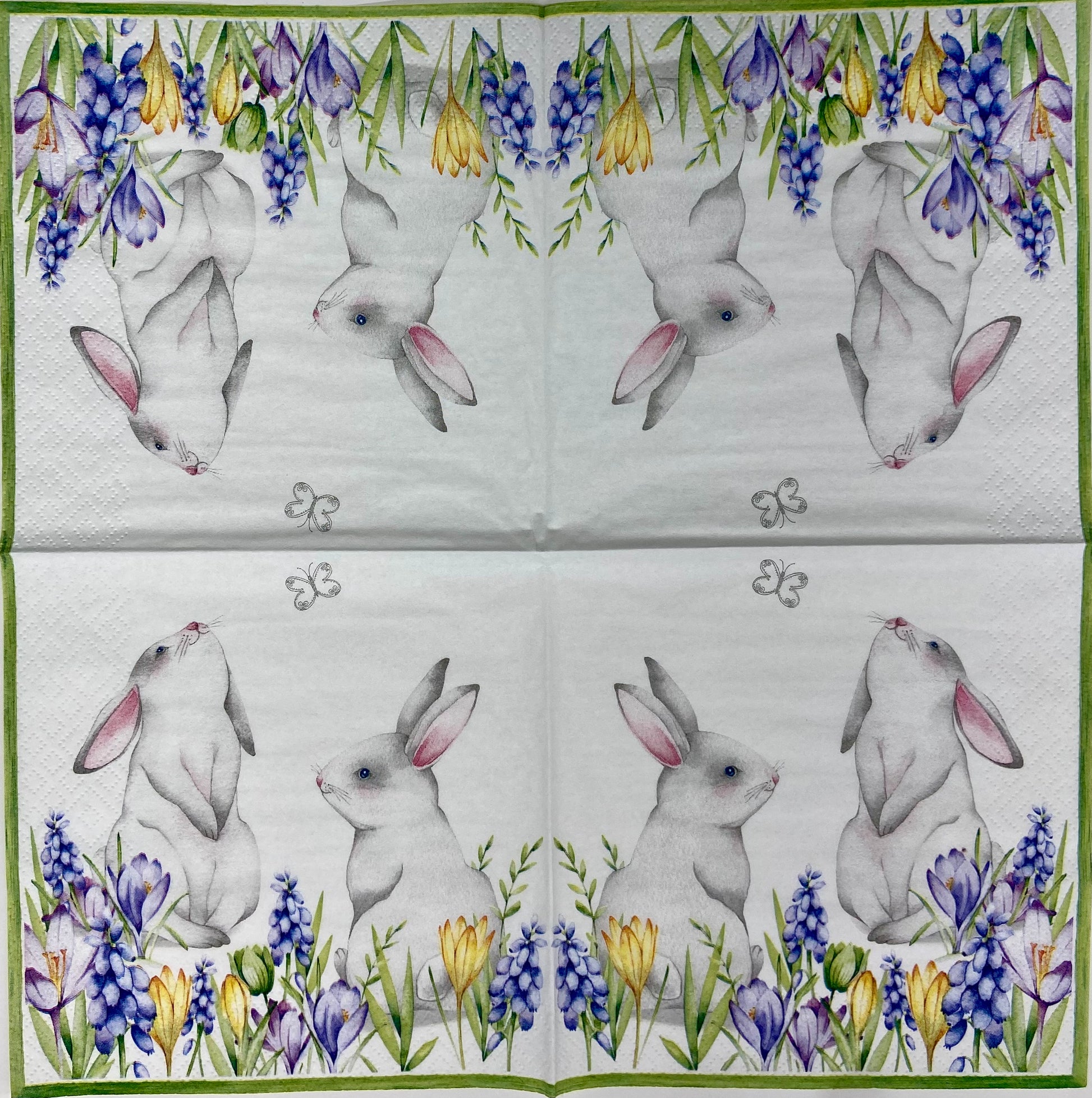 Decoupage Napkins 6.5" (2pcs)- Bunnies in Spring Meadow