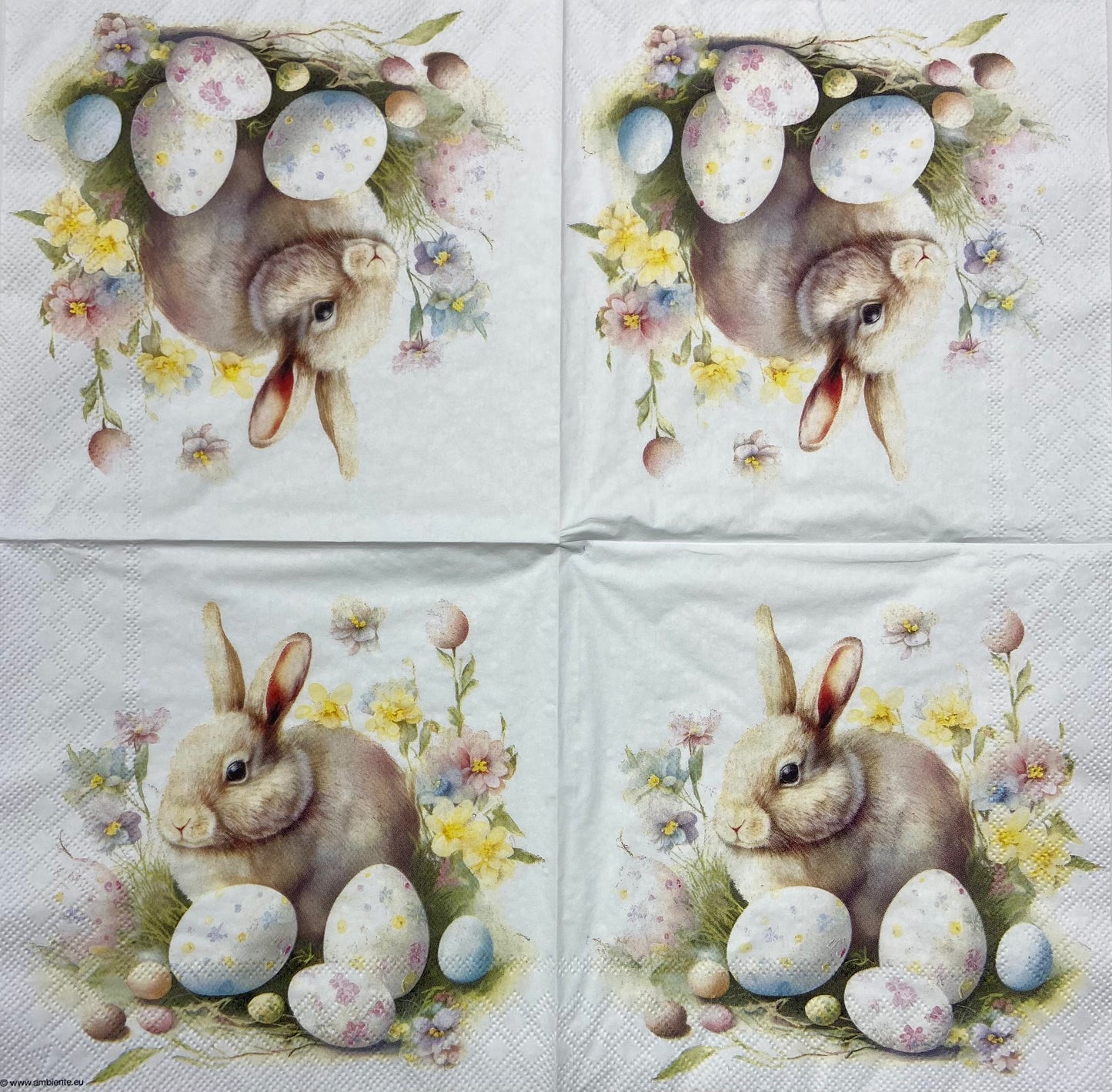 Decoupage Napkins 6.5" (2pcs)- Bunny and Eggs