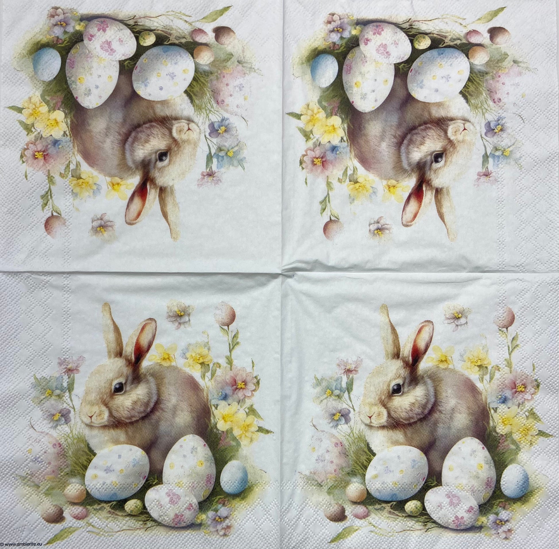 Decoupage Napkins 6.5" (2pcs)- Bunny and Eggs