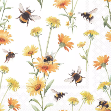 Decoupage Napkins 6.5" (2pcs)- Busy Bees