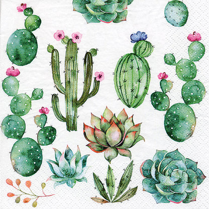Decoupage Napkins 6.5" (2pcs)- Cactus & Succulents