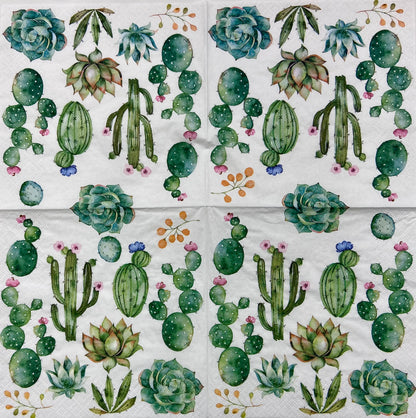Decoupage Napkins 6.5" (2pcs)- Cactus & Succulents