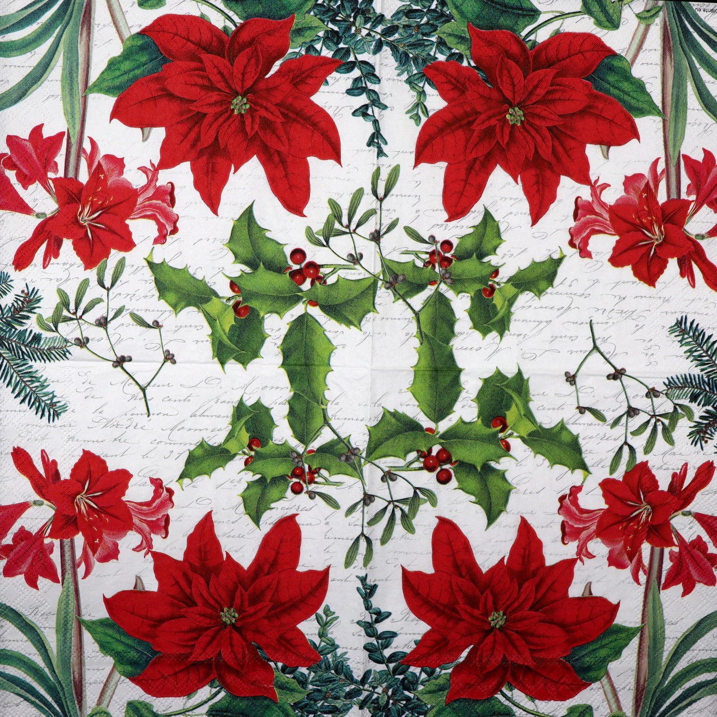 Decoupage Napkins 6.5"  (2pcs)- Christmas Plants