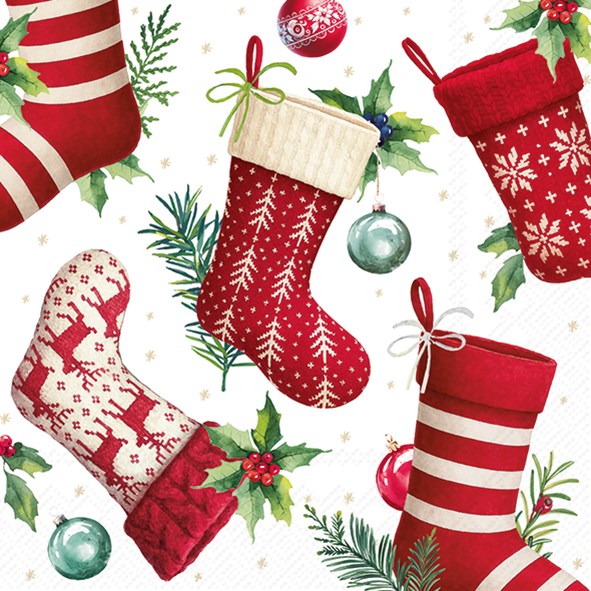 Decoupage Napkins 6.5" (2pcs)- Christmas Stockings
