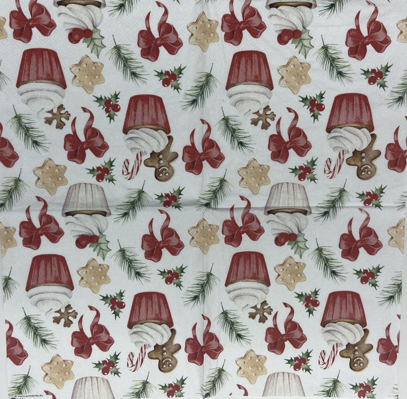 Decoupage Napkins 6.5"  (2pcs)- Christmas Sweets