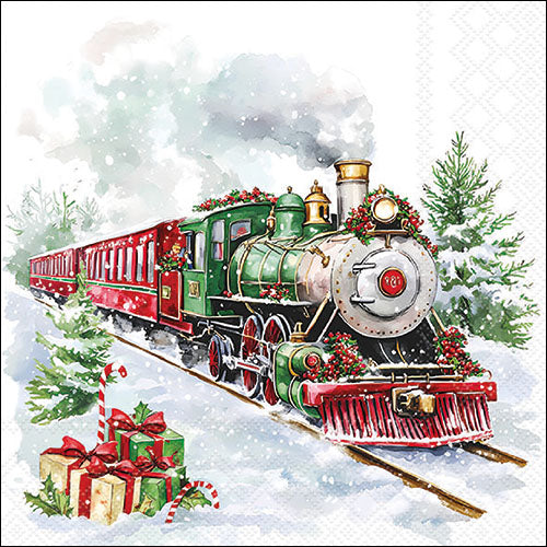 Decoupage Napkins 6.5"  (2pcs)- Christmas Train