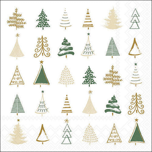 Decoupage Napkins 6.5"  (2pcs)- Christmas Tree Doodles