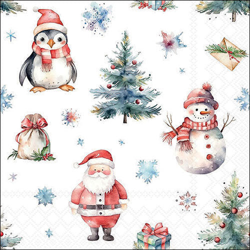 Decoupage Napkins 6.5"  (2pcs)- Christmas Trio