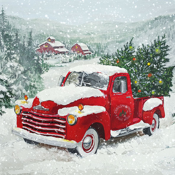 Decoupage Napkins 6.5"  (2pcs)- Christmas Truck