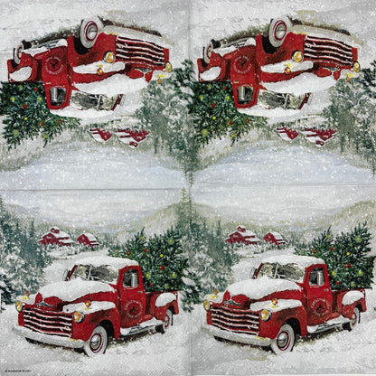 Decoupage Napkins 6.5"  (2pcs)- Christmas Truck