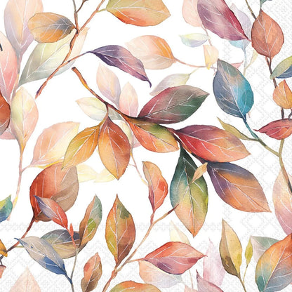 Decoupage Napkins 6.5" (2pcs)- Colourful Leaves