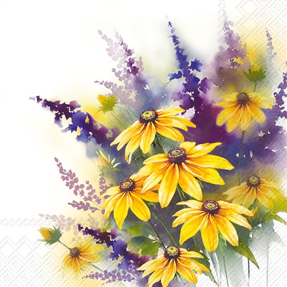Decoupage Napkins 6.5" (2pcs)- Coneflower