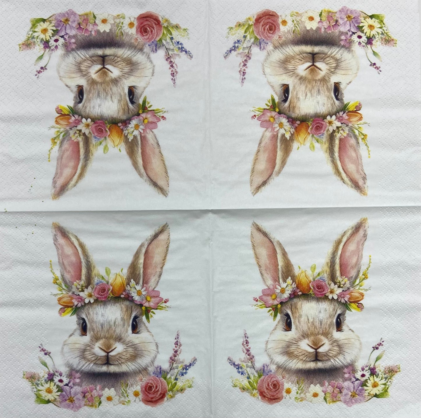Decoupage Napkins 6.5"  (2pcs)- Coniglietto Floresale