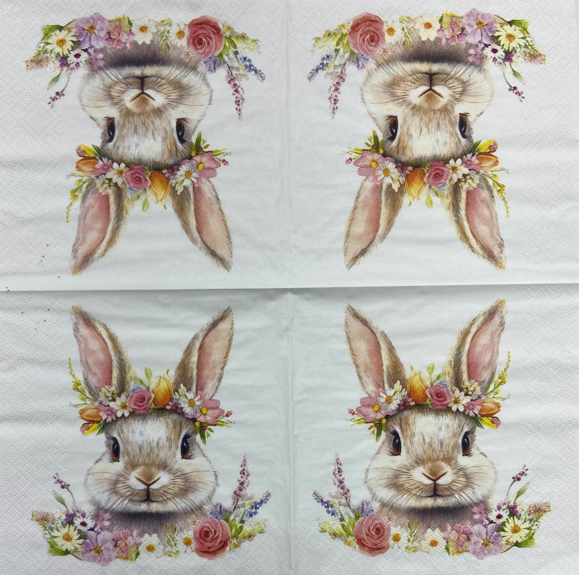 Decoupage Napkins 6.5"  (2pcs)- Coniglietto Floresale