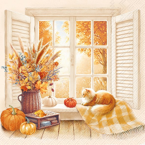 Decoupage Napkins 6.5" (2pcs)- Cozy Fall View