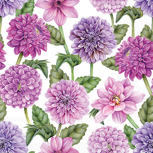 Decoupage Napkins 6.5" (2pcs)- Dahlias in Bloom