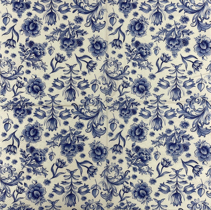 Decoupage Napkins 6.5"  (2pcs)- Delft Blue Flowers