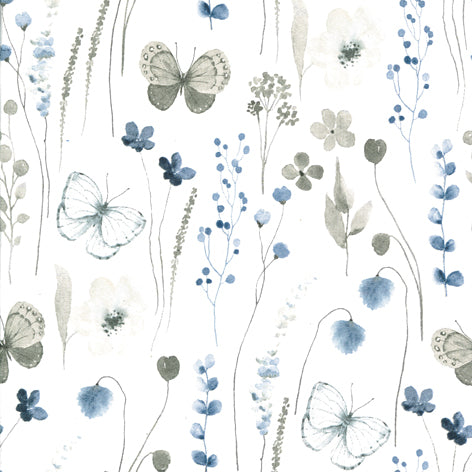 Decoupage Napkins 6.5" (2pcs)- Delicate Flowers with Butterflies