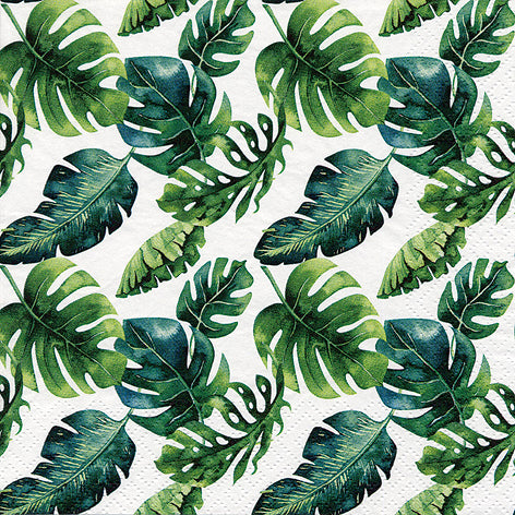 Decoupage Napkins 6.5" (2pcs)- Dense Jungle Leaves