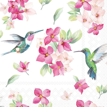 Decoupage Napkins 6.5" (2pcs)- Diligent Hummingbirds