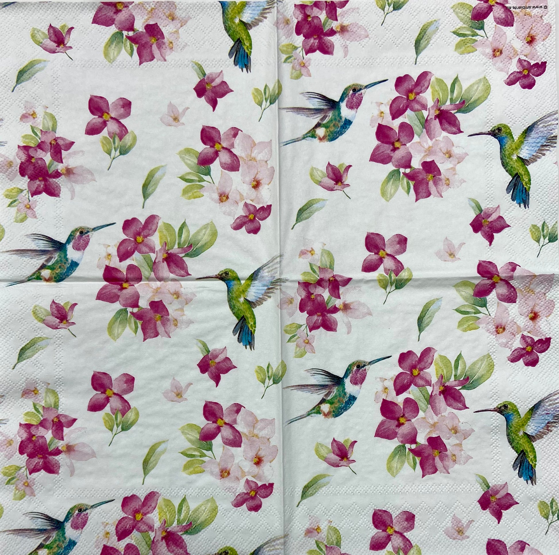 Decoupage Napkins 6.5" (2pcs)- Diligent Hummingbirds