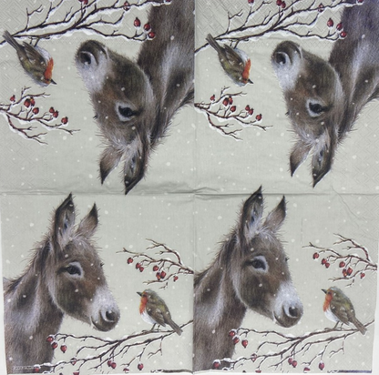Decoupage Napkins 6.5"  (2pcs)- Donkey and Robin