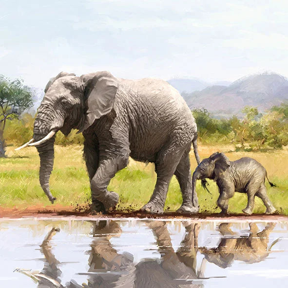 Decoupage Napkins 6.5" (2pcs)- Elephant