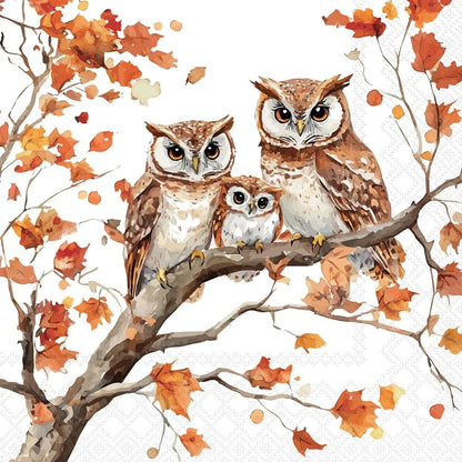 Decoupage Napkins 6.5" (2pcs)- Family of Owls