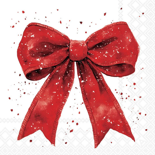Decoupage Napkins 6.5" (2pcs)- Fancy Bow Red