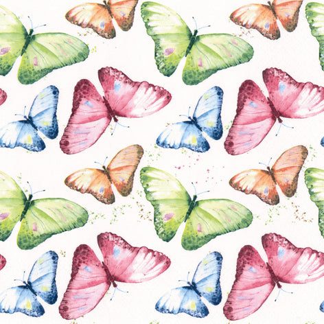 Decoupage Napkins 6.5" (2pcs)- Farfalle Felici Multicolour