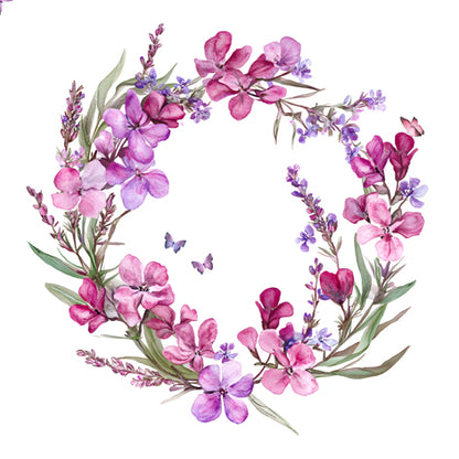 Decoupage Napkins 6.5" (2pcs)- Fireweed Wreath