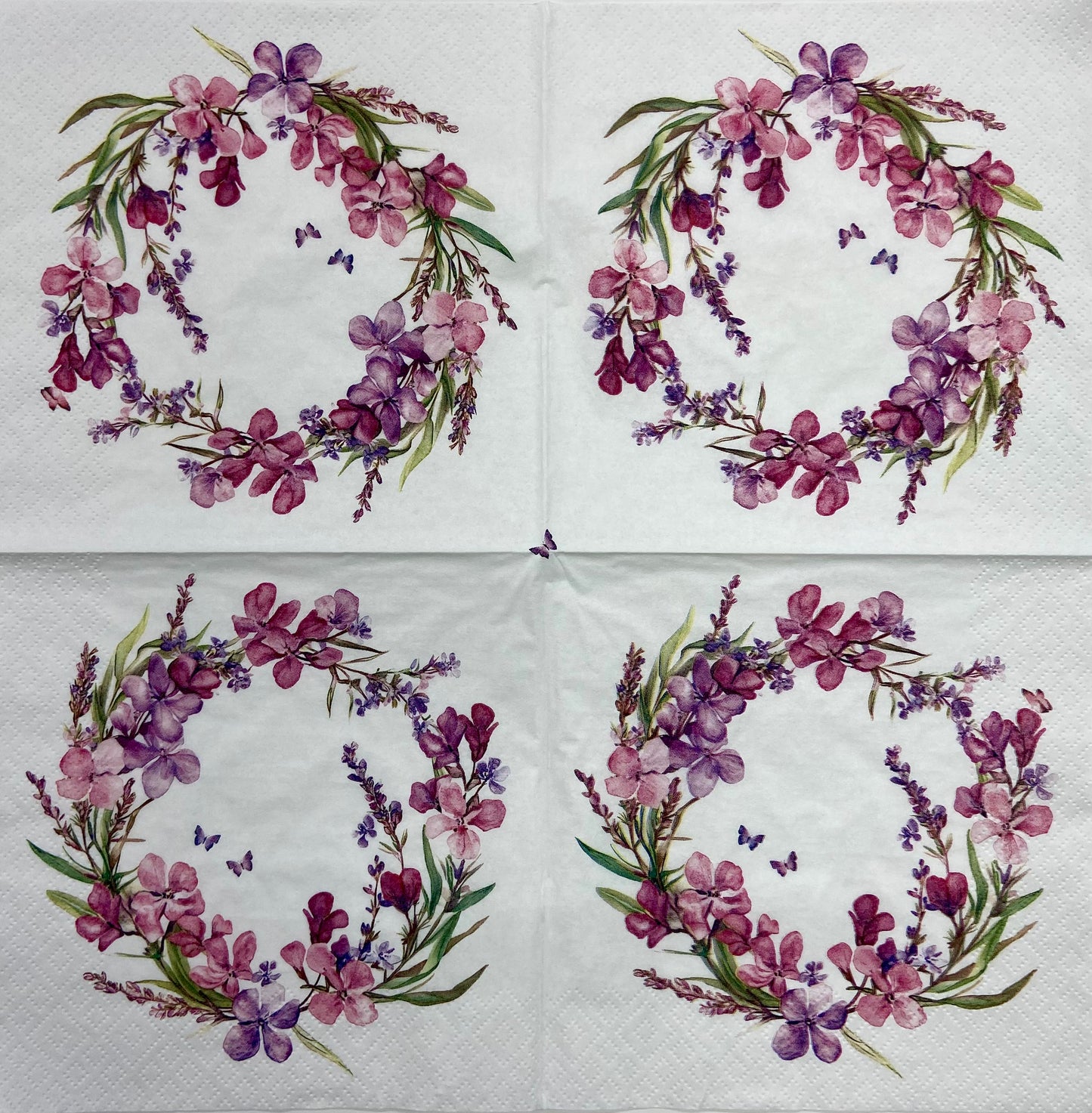 Decoupage Napkins 6.5" (2pcs)- Fireweed Wreath