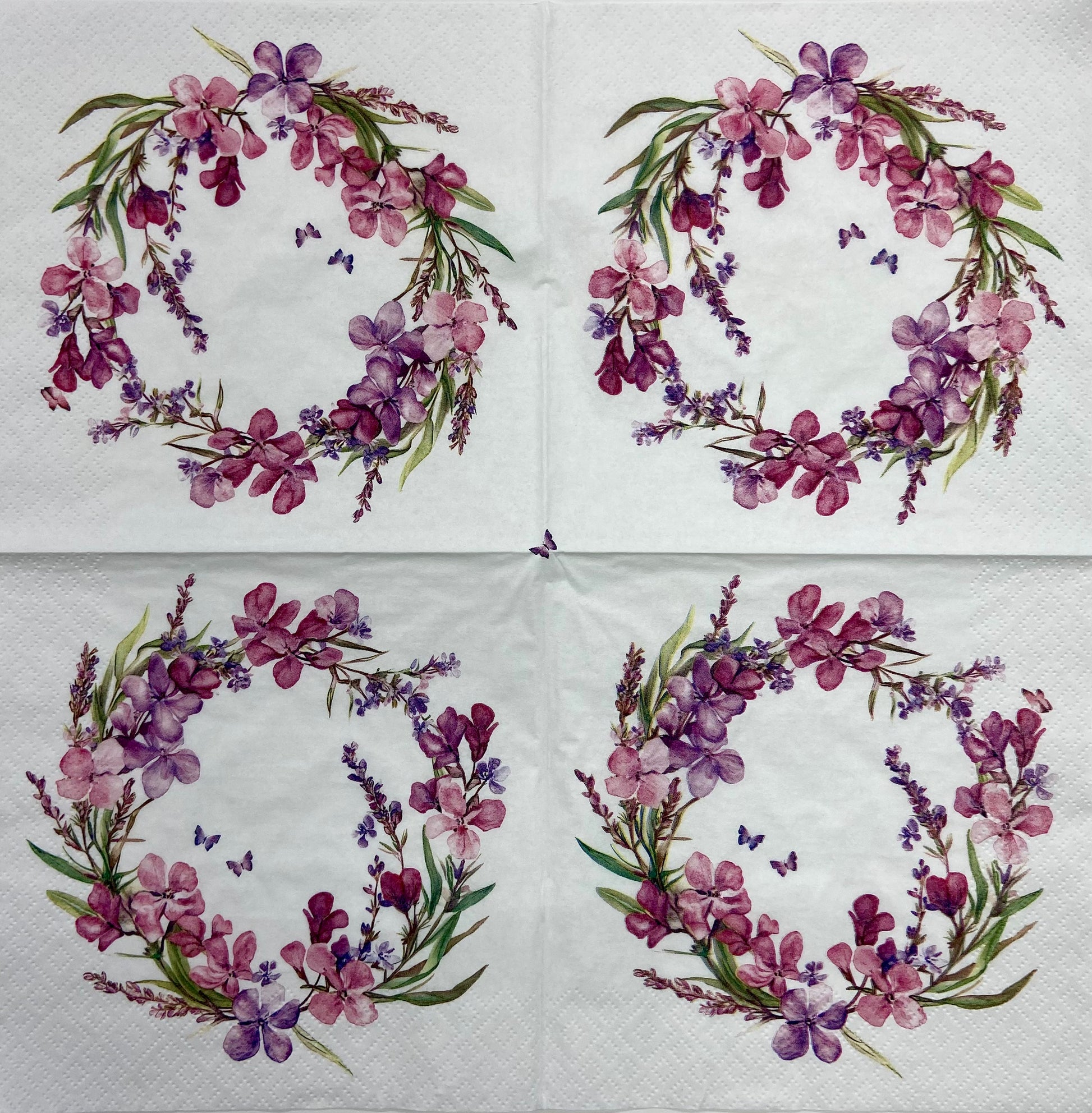 Decoupage Napkins 6.5" (2pcs)- Fireweed Wreath
