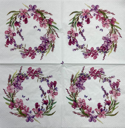 Decoupage Napkins 6.5" (2pcs)- Fireweed Wreath