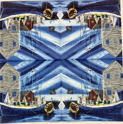 Decoupage Napkins 6.5" (2pcs)- Fishing Harbour