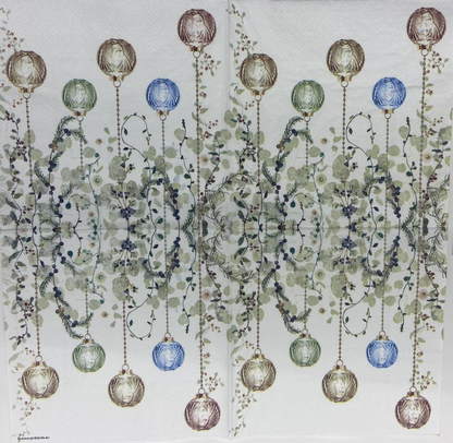 Decoupage Napkins 6.5"  (2pcs)- Floral Christmas