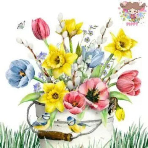 Decoupage Napkins 6.5" (2pcs)- Flores Frescas Di Primavera