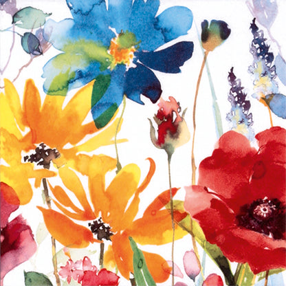 Decoupage Napkins 6.5" (2pcs)- Flores Rojas Y Amarillas
