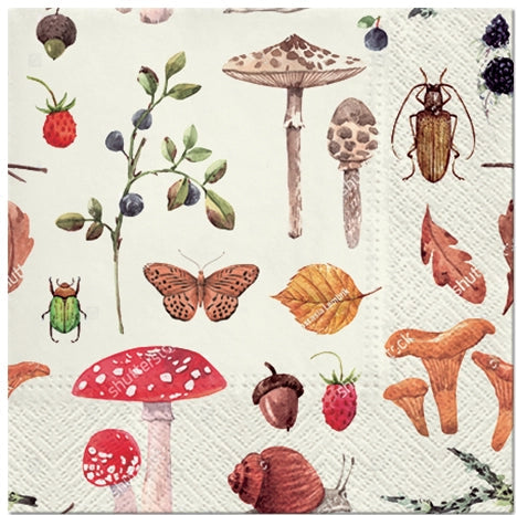 Decoupage Napkins 6.5" (2pcs)- Forest Botany