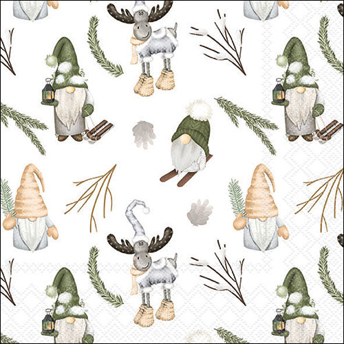 Decoupage Napkins 6.5"  (2pcs)- Forest Gnomes